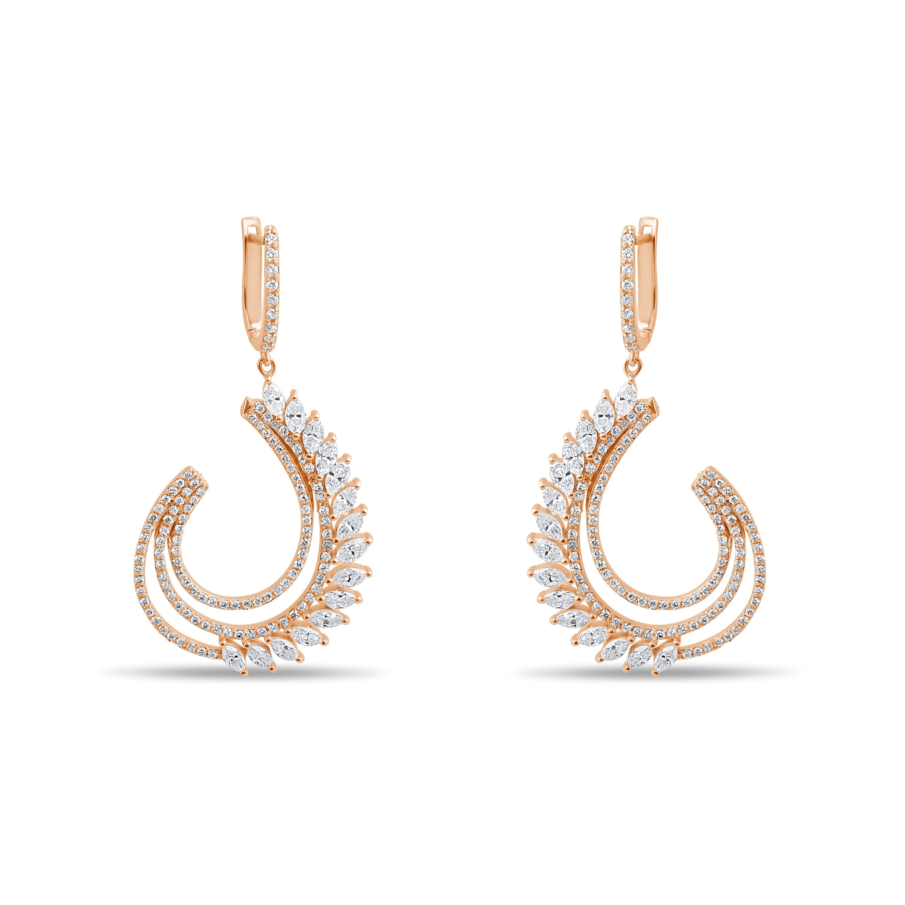 1.44 Carat Marquise Diamond Earrings – Elegant Fine Jewelry Design - Gold Stone Diamond