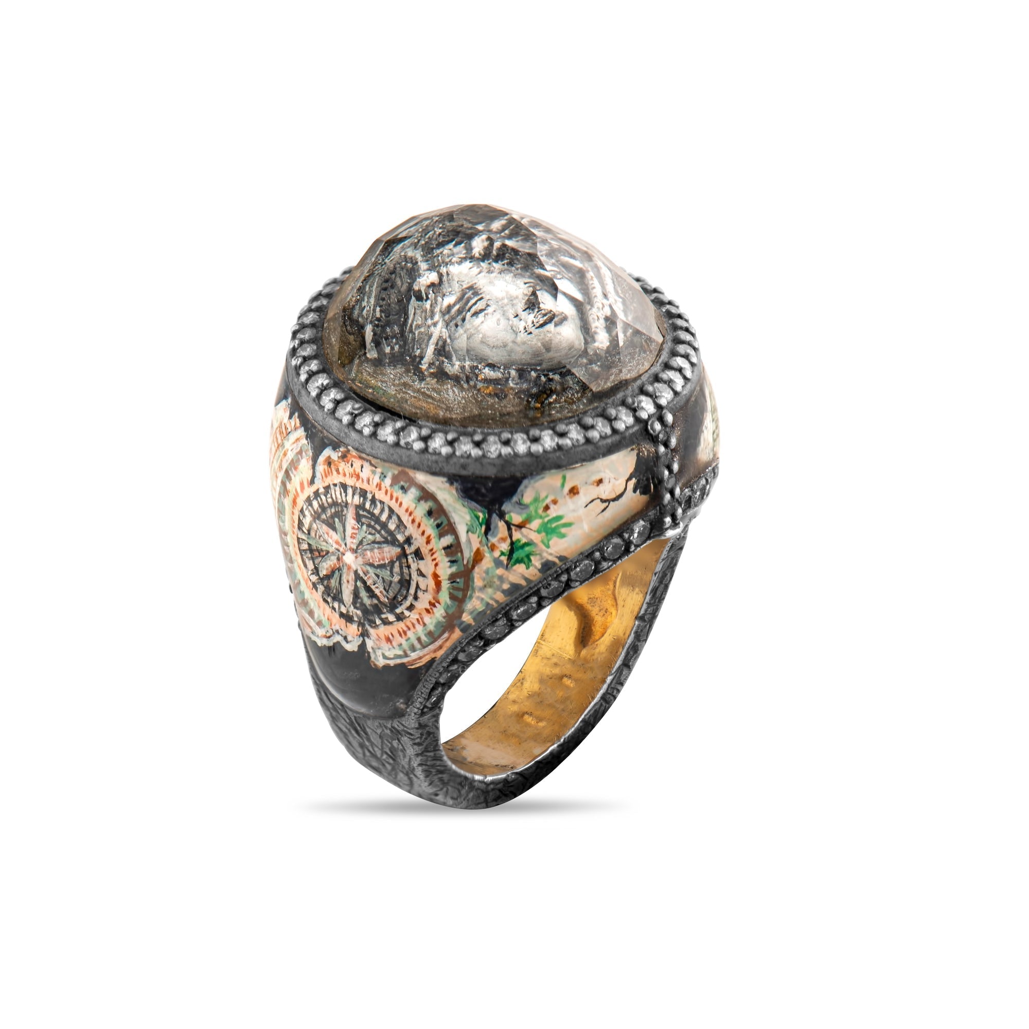2.26 Carat Natural Diamond Medusa Design Ring - Gold Stone Diamond