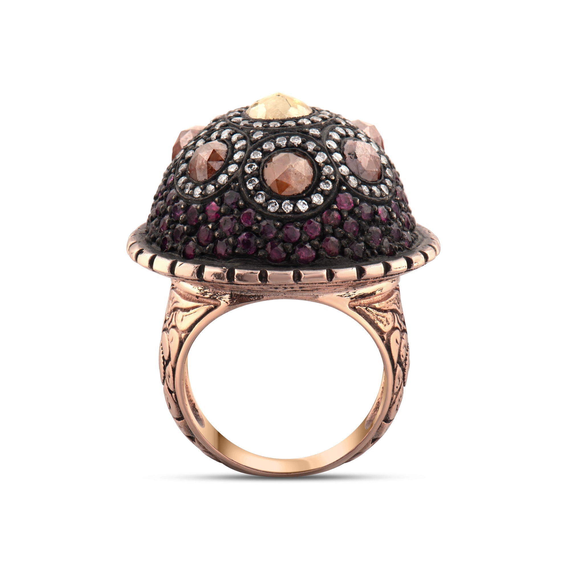 7.41 Carat Natural Diamond and Ruby Ring – Fine Jewelry Design - Gold Stone Diamond
