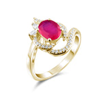 2.68 Carat Natural Diamond and Ruby Ring – Fine Jewelry Design - Gold Stone Diamond