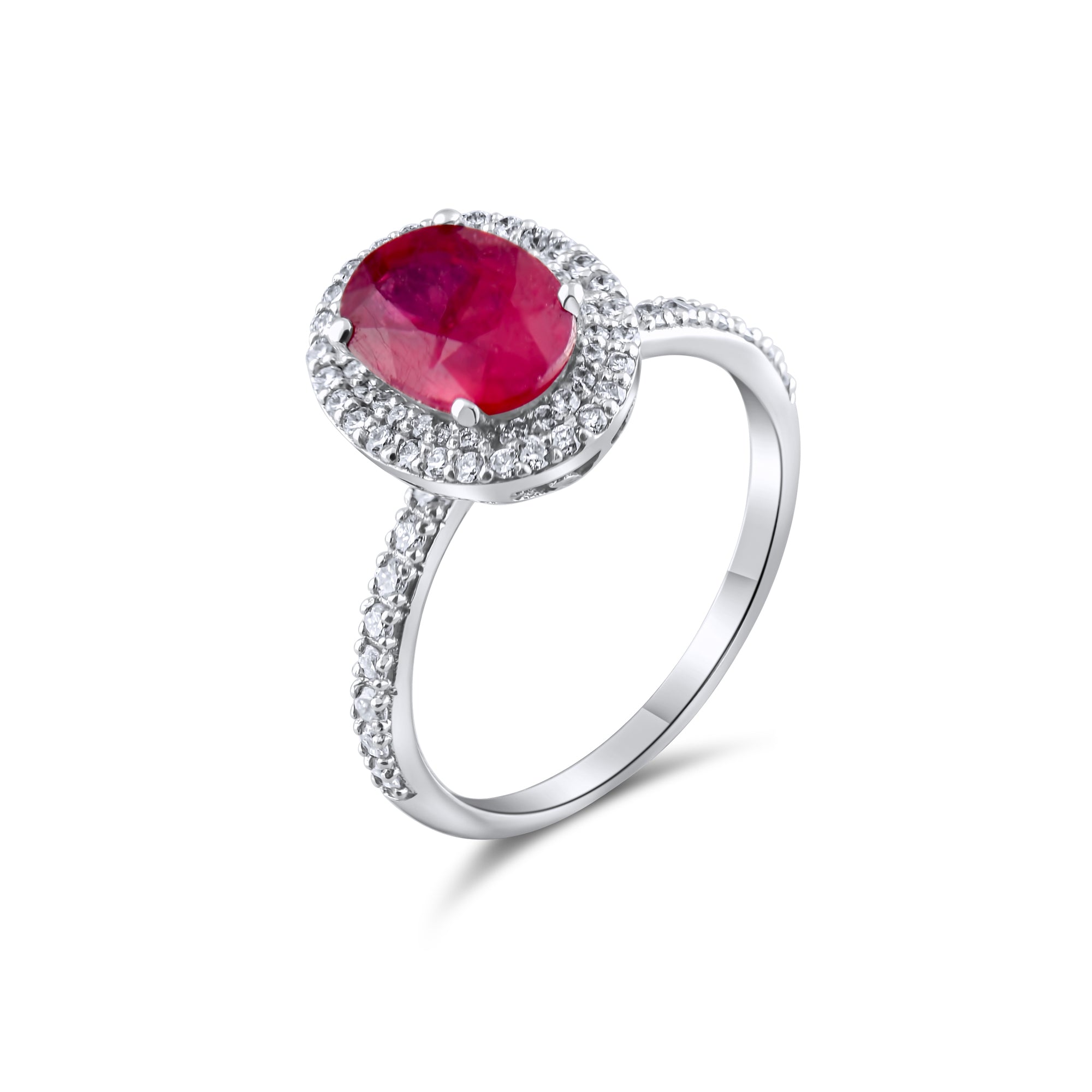 3.21 Carat Natural Diamond and Ruby Ring – Fine Jewelry Design - Gold Stone Diamond
