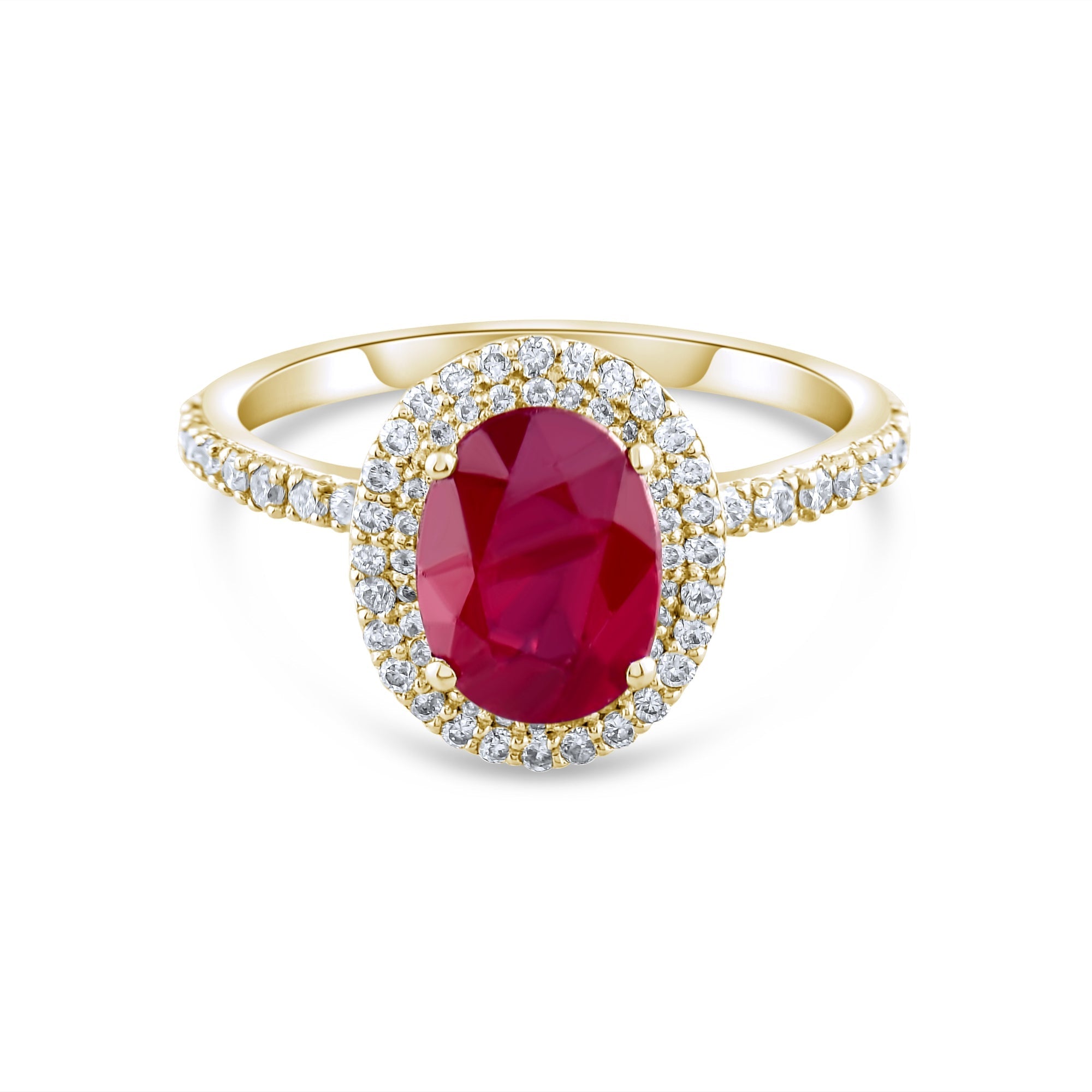 3.21 Carat Natural Diamond and Ruby Ring – Fine Jewelry Design - Gold Stone Diamond