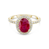 3.21 Carat Natural Diamond and Ruby Ring – Fine Jewelry Design - Gold Stone Diamond