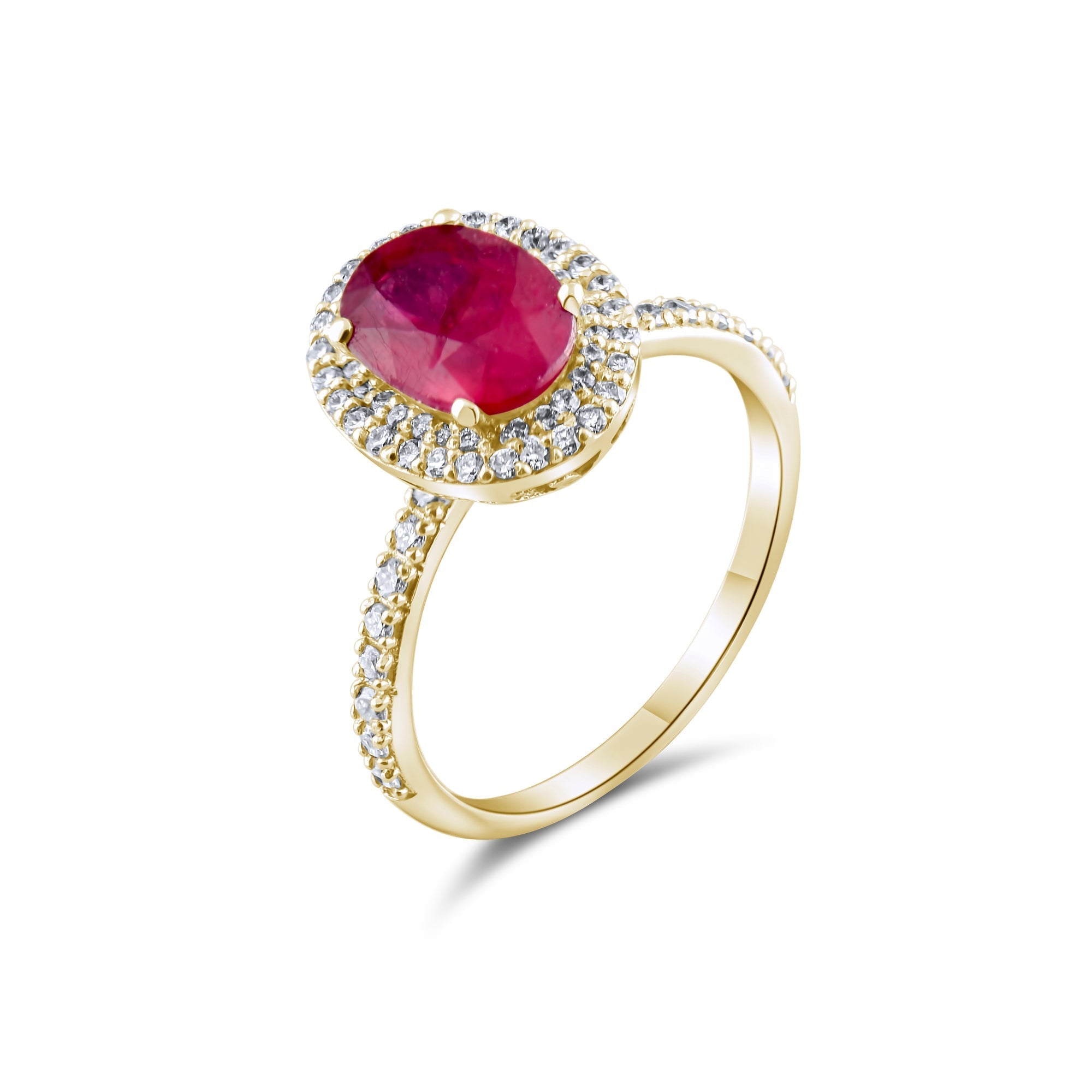 3.21 Carat Natural Diamond and Ruby Ring – Fine Jewelry Design - Gold Stone Diamond