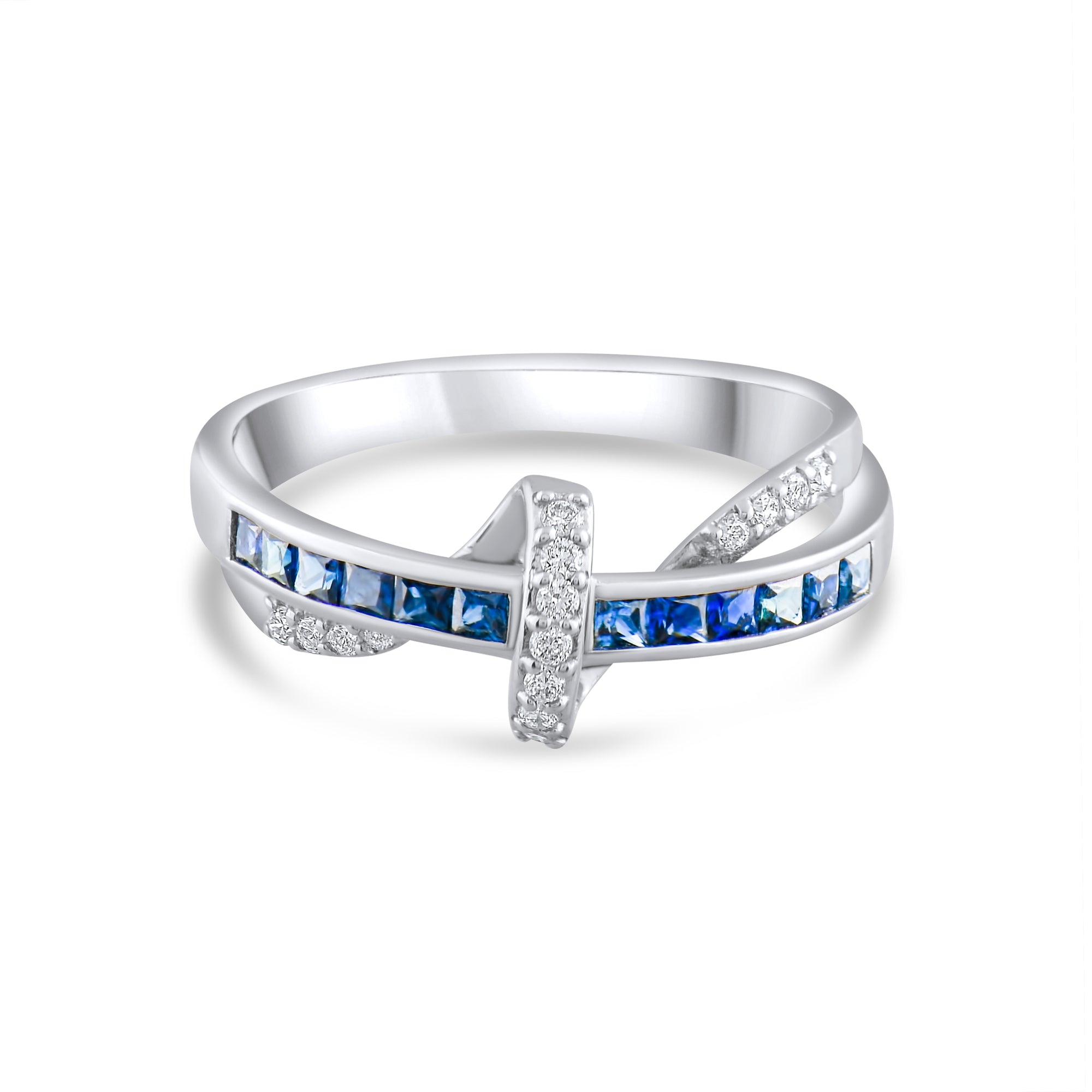 0.34 Carat Natural Diamond and Sapphire Ring – Fine Jewelry Design - Gold Stone Diamond