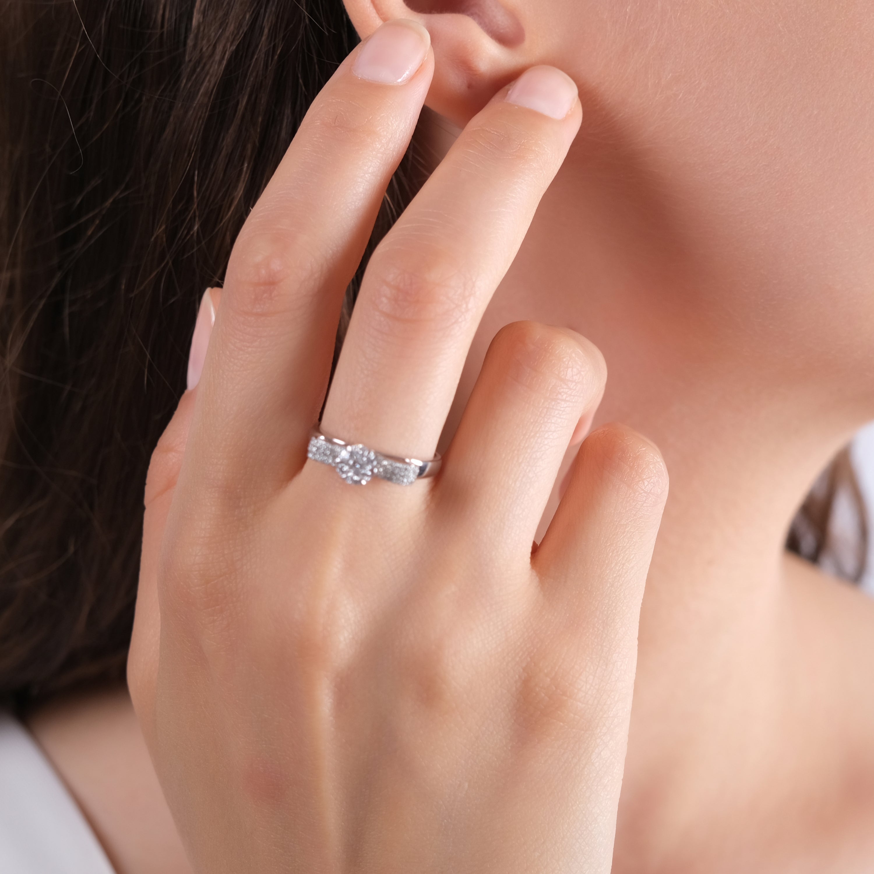 0.44 Carat Natural Diamond Ring – Fine Jewelry Design - Gold Stone Diamond