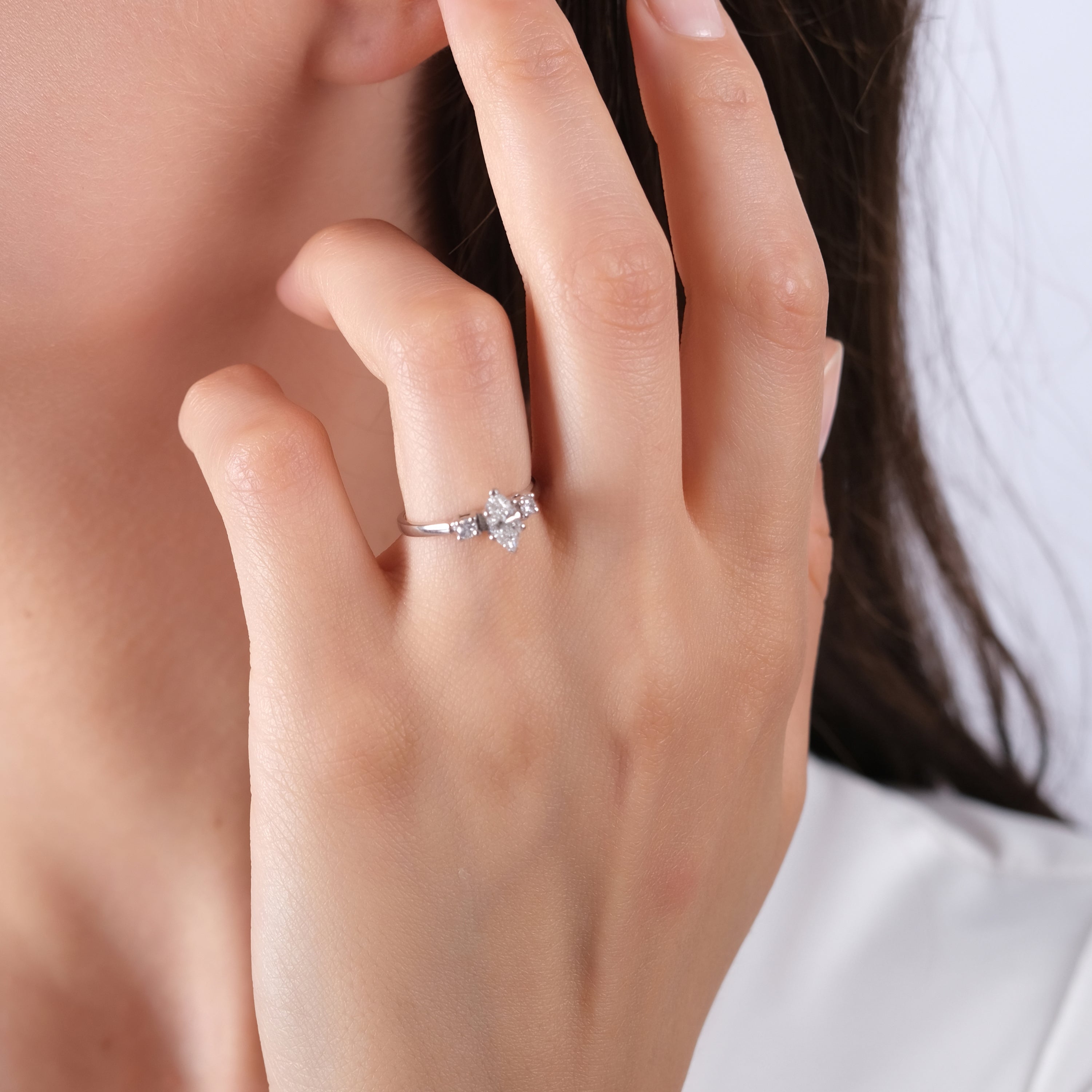 0.77 Carat Natural Diamond Ring – Fine Jewelry Design - Gold Stone Diamond