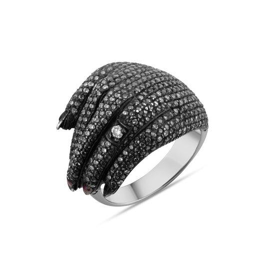 2.18 Carat Natural Diamond Hand Design Ring - Gold Stone Diamond