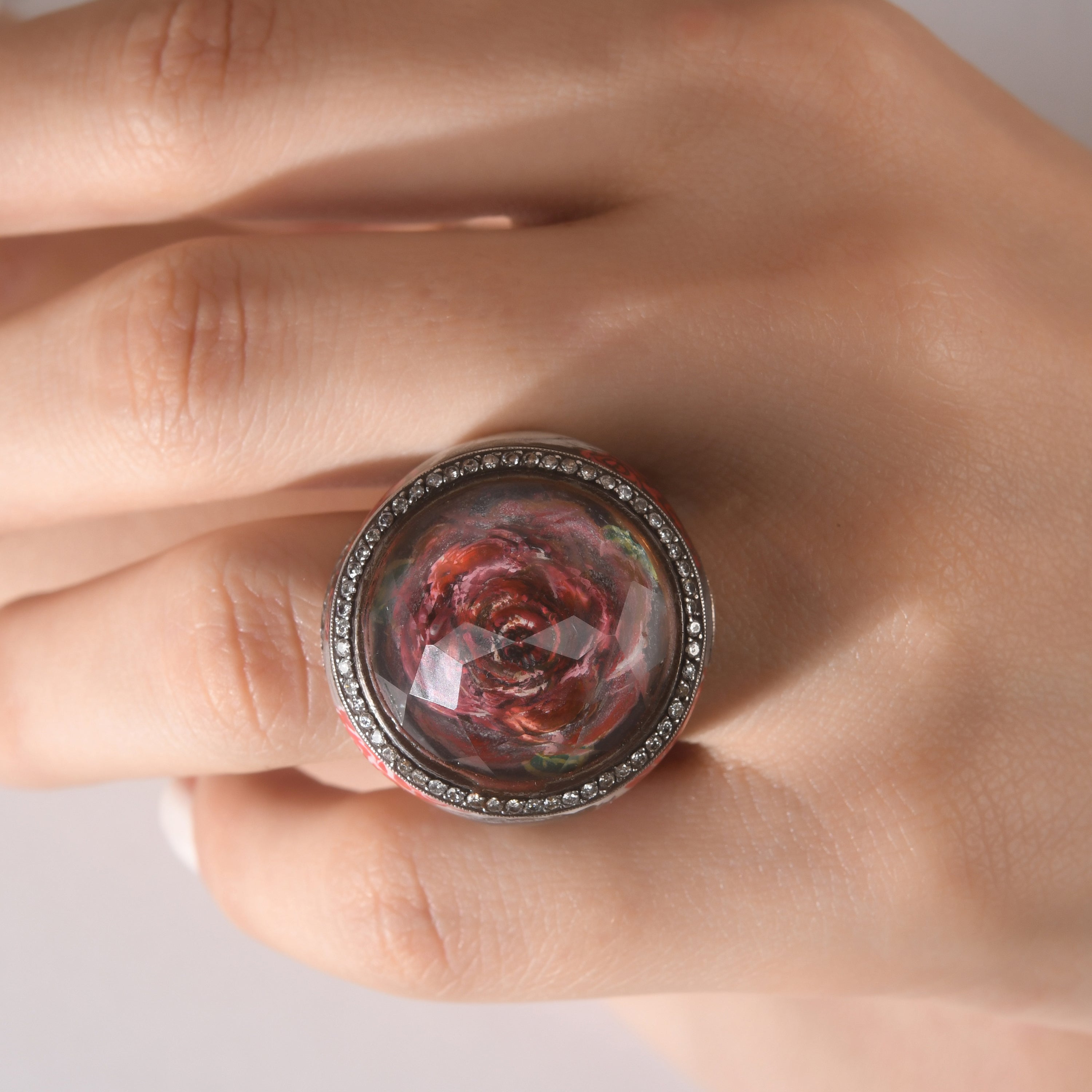 2.40 Carat Natural Diamond Rose Design Ring – Fine Jewelry Design - Gold Stone Diamond
