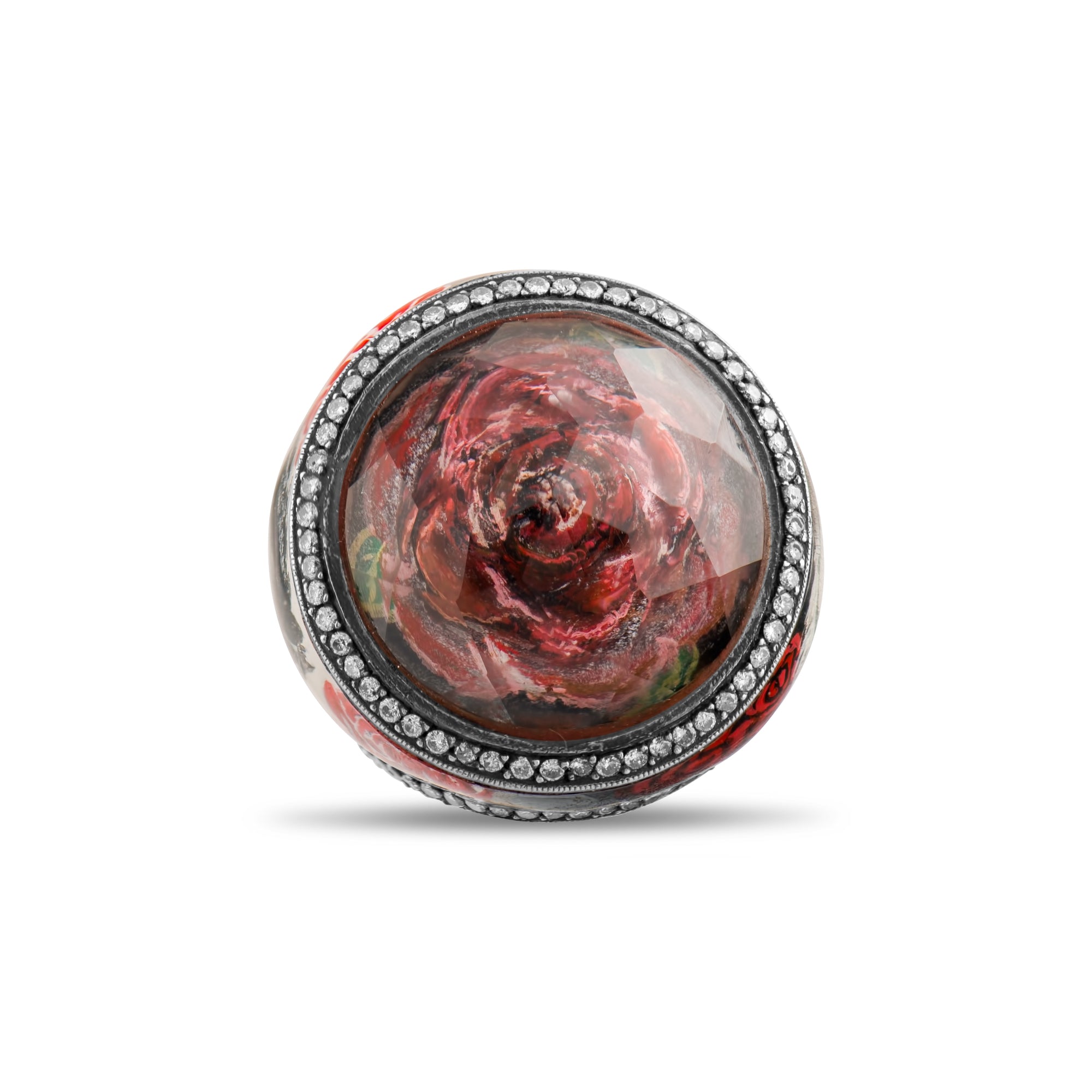 2.40 Carat Natural Diamond Rose Design Ring – Fine Jewelry Design - Gold Stone Diamond
