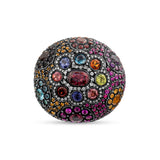 2.96 Carat Natural Diamond and Rhodolite Ring – Fine Jewelry Design - Gold Stone Diamond