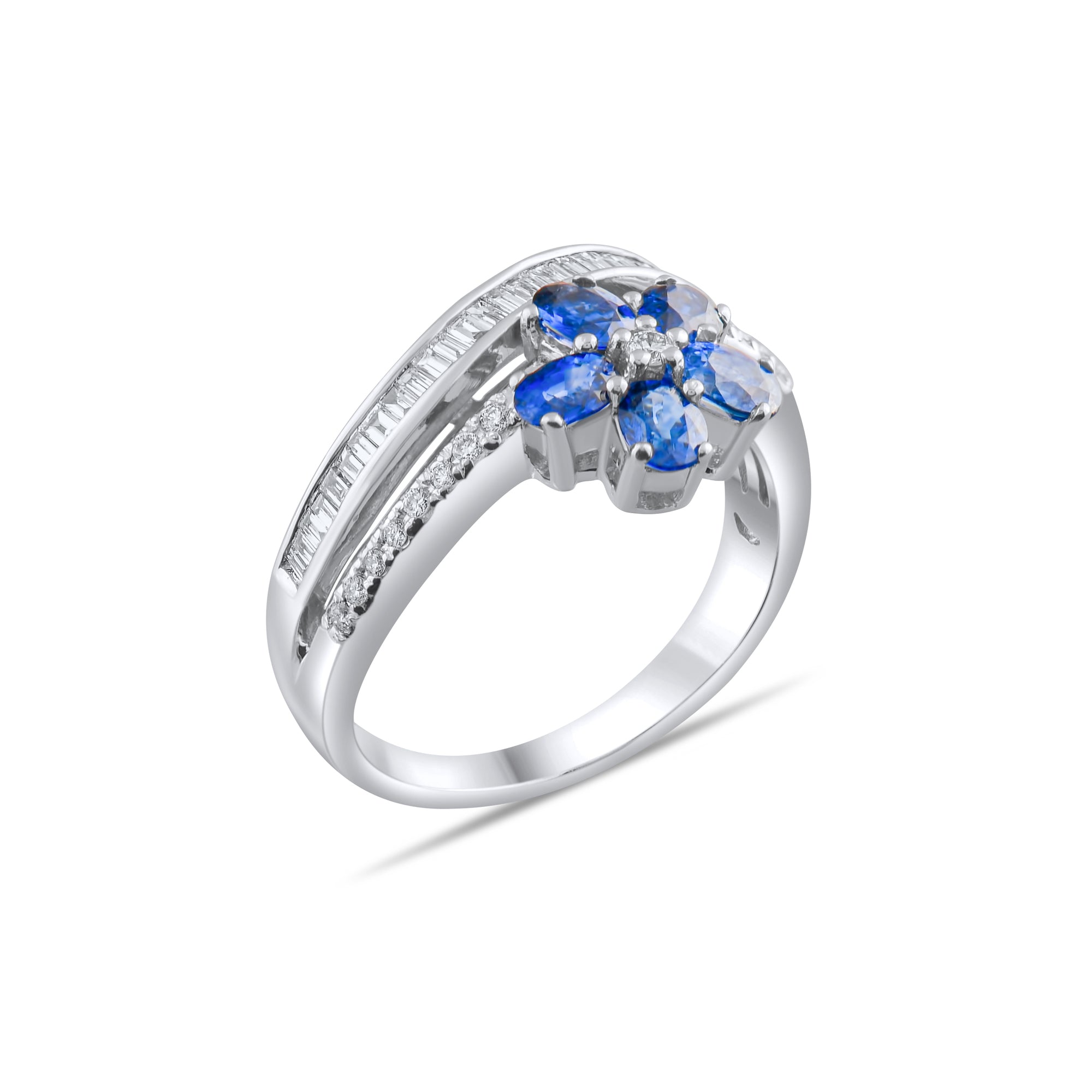 1.07 Carat Natural Diamond and Sapphire Ring – Fine Jewelry Design - Gold Stone Diamond