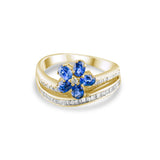 1.07 Carat Natural Diamond and Sapphire Ring – Fine Jewelry Design - Gold Stone Diamond