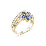 1.07 Carat Natural Diamond and Sapphire Ring – Fine Jewelry Design - Gold Stone Diamond