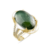 1.43 Carat Natural Diamond and Emerald Ring – Fine Jewelry Design - Gold Stone Diamond