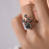 0.72 Carat Natural Diamond and Emerald Ring – Fine Jewelry Design - Gold Stone Diamond