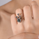 0.72 Carat Natural Diamond and Emerald Ring – Fine Jewelry Design - Gold Stone Diamond