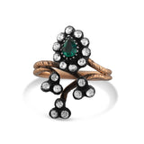 0.72 Carat Natural Diamond and Emerald Ring – Fine Jewelry Design - Gold Stone Diamond