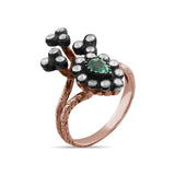 0.72 Carat Natural Diamond and Emerald Ring – Fine Jewelry Design - Gold Stone Diamond