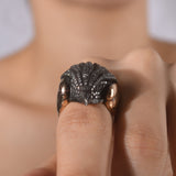 1.64 Carat Natural Diamond and Ruby Eagle Design Ring - Gold Stone Diamond