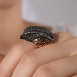 1.64 Carat Natural Diamond and Ruby Eagle Design Ring - Gold Stone Diamond