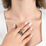 0.40 Carat Natural Diamond and Ruby Snake Design Ring - Gold Stone Diamond