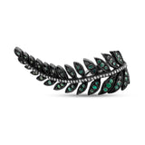 2.44 Carat Natural Diamond and Emerald Leaf Figure Ring - Gold Stone Diamond