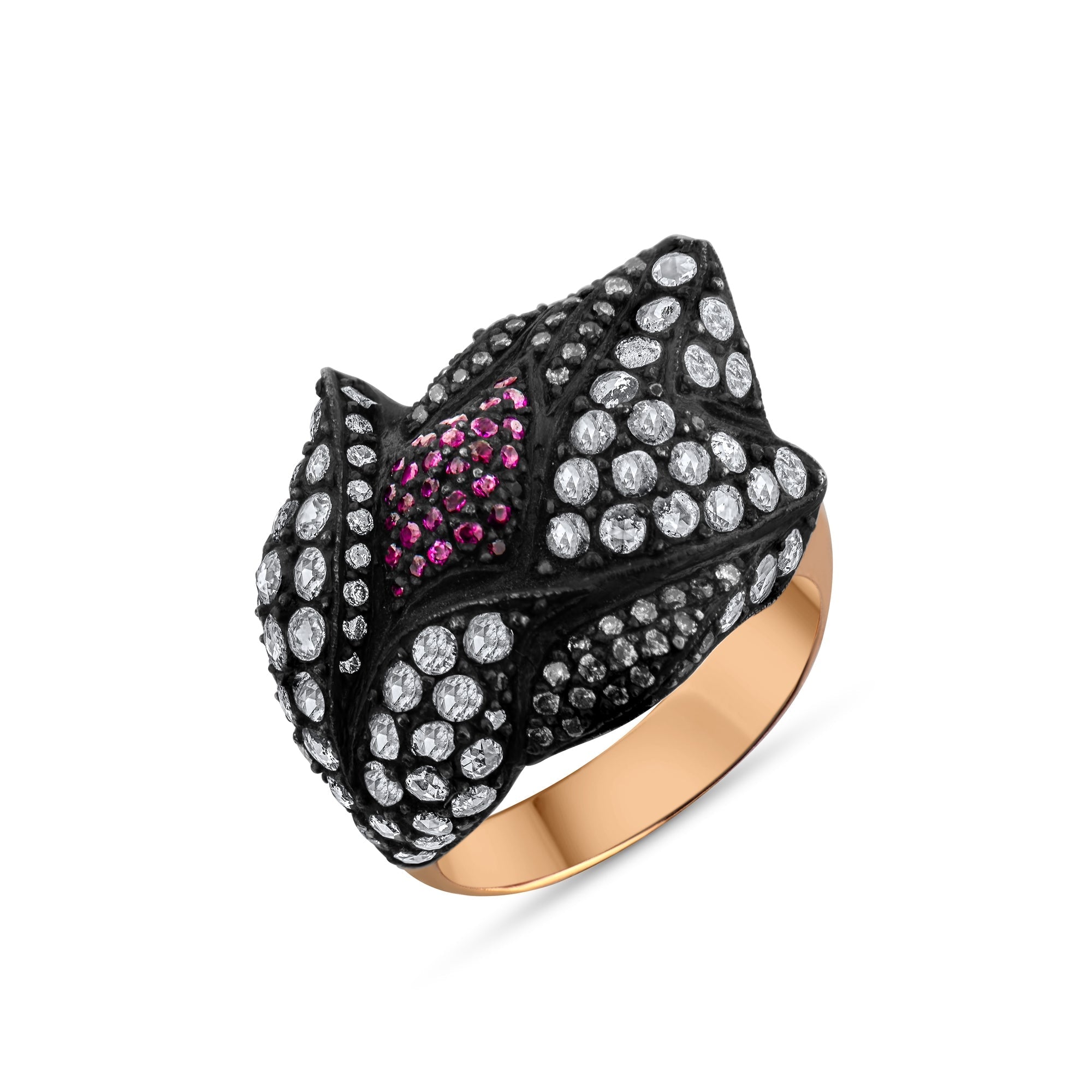 2.32 Carat Natural Diamond and Ruby Ring – Fine Jewelry Design - Gold Stone Diamond