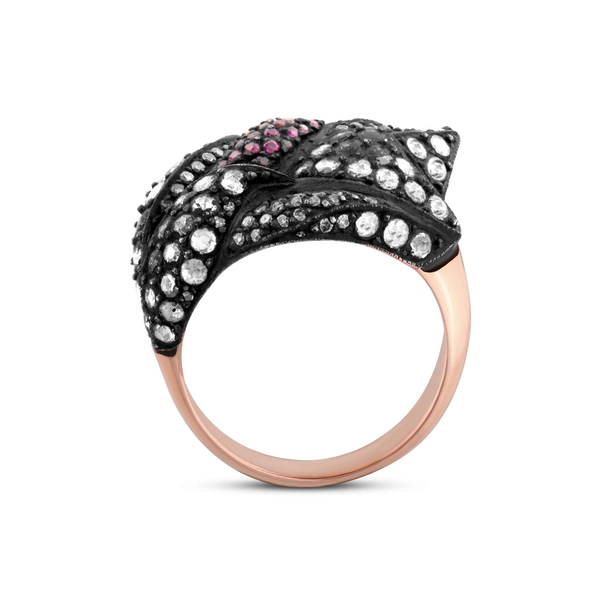 2.32 Carat Natural Diamond and Ruby Ring – Fine Jewelry Design - Gold Stone Diamond