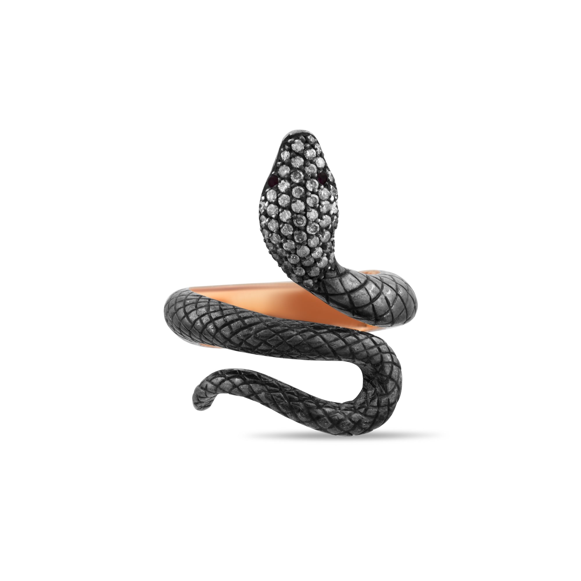 0.49 Carat Natural Diamond Snake Design Ring – Fine Jewelry Design - Gold Stone Diamond