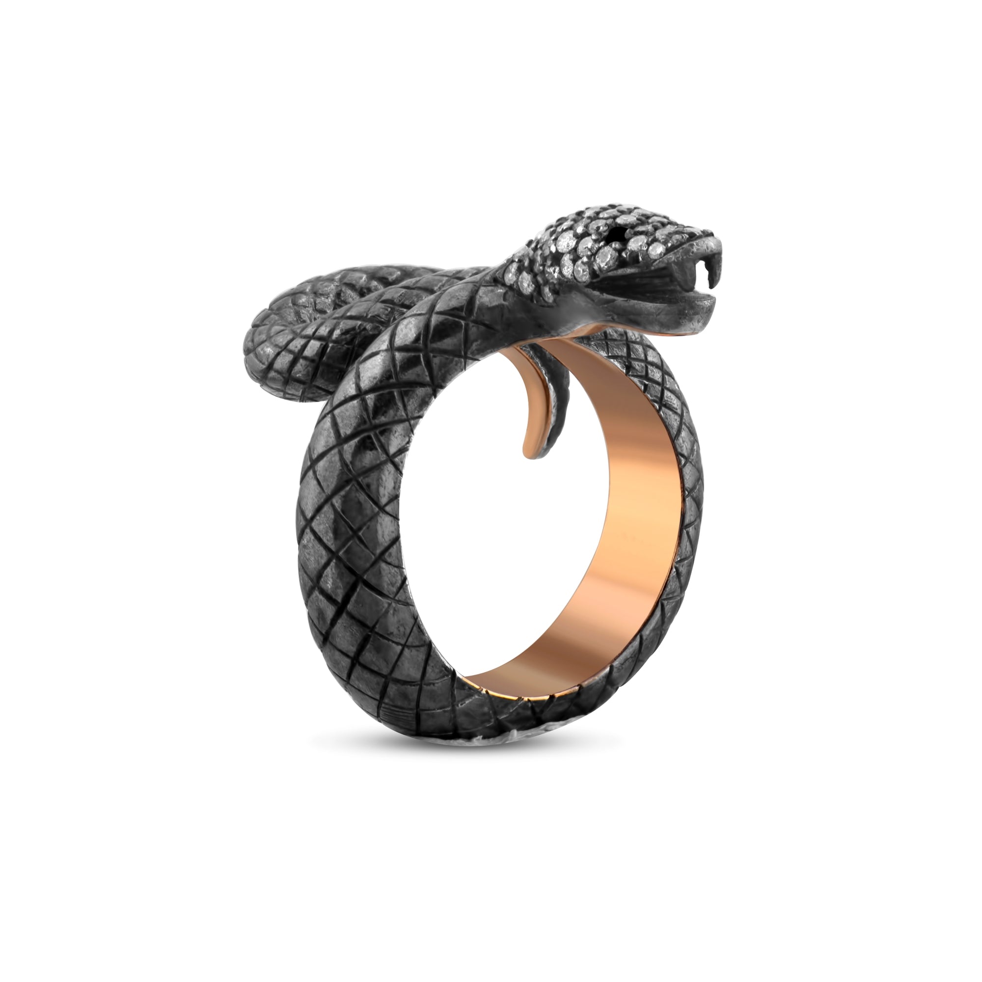 0.49 Carat Natural Diamond Snake Design Ring – Fine Jewelry Design - Gold Stone Diamond