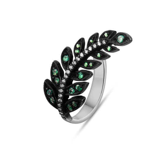 0.63 Carat Natural Diamond and Emerald Ring – Fine Jewelry Design - Gold Stone Diamond