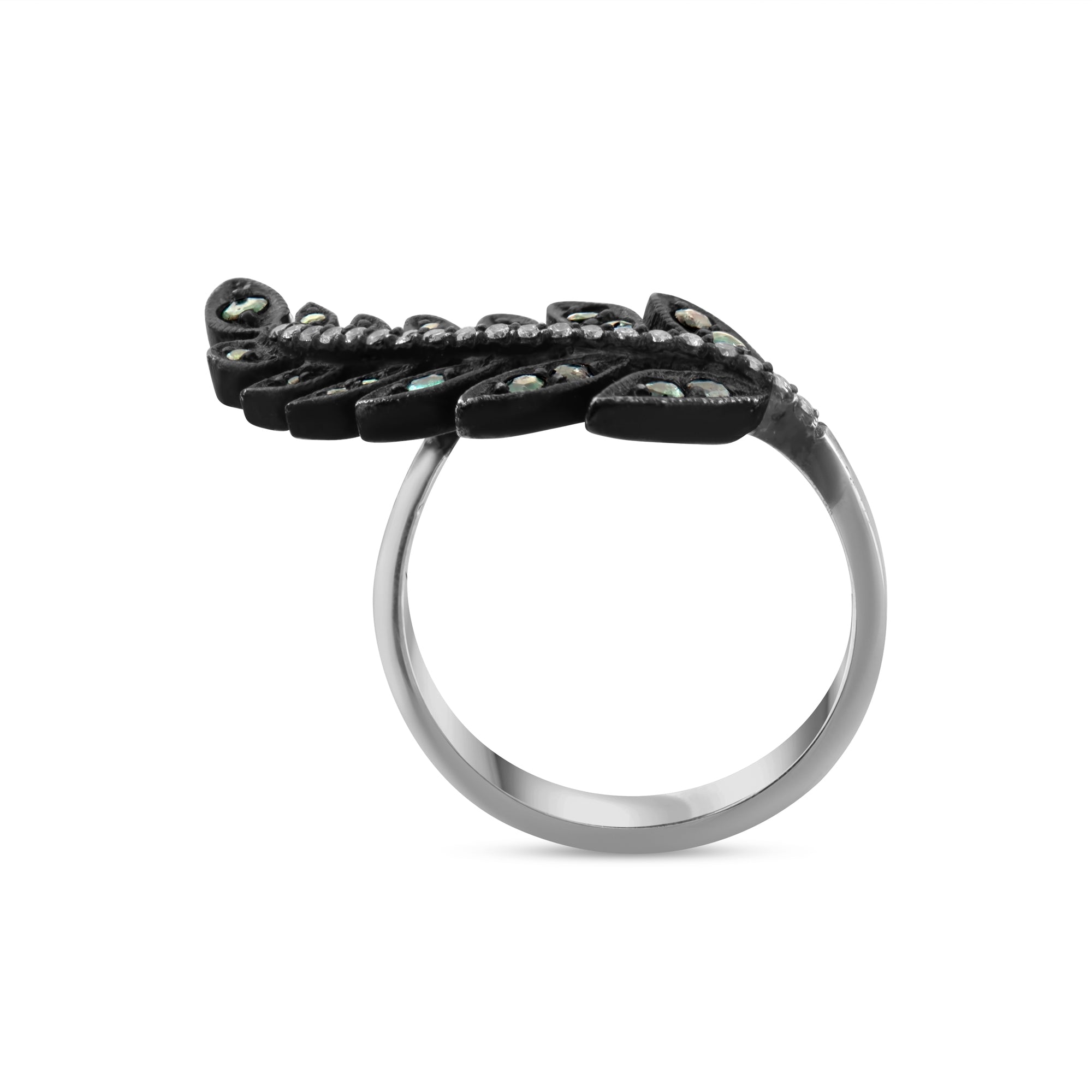 0.63 Carat Natural Diamond and Emerald Ring – Fine Jewelry Design - Gold Stone Diamond
