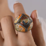 1.98 Carat Natural Diamond and Butterfly Motif Ring - Gold Stone Diamond