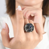 8.8 Carat Natural Diamond and Sapphire Ring – Fine Jewelry Design - Gold Stone Diamond