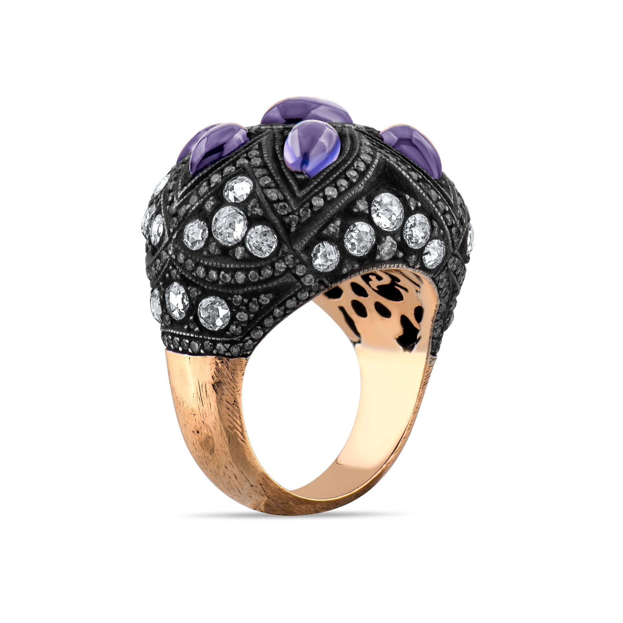 8.8 Carat Natural Diamond and Sapphire Ring – Fine Jewelry Design - Gold Stone Diamond
