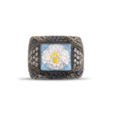4.73 Carat Natural Diamond and Sapphire Floral Design Ring – Fine Jewelry Design - Gold Stone Diamond