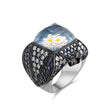 4.73 Carat Natural Diamond and Sapphire Floral Design Ring – Fine Jewelry Design - Gold Stone Diamond