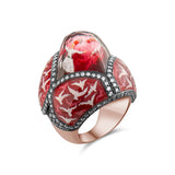 1.97 Carat Natural Diamond and Whirling Dervish and Bird Motif Ring - Gold Stone Diamond