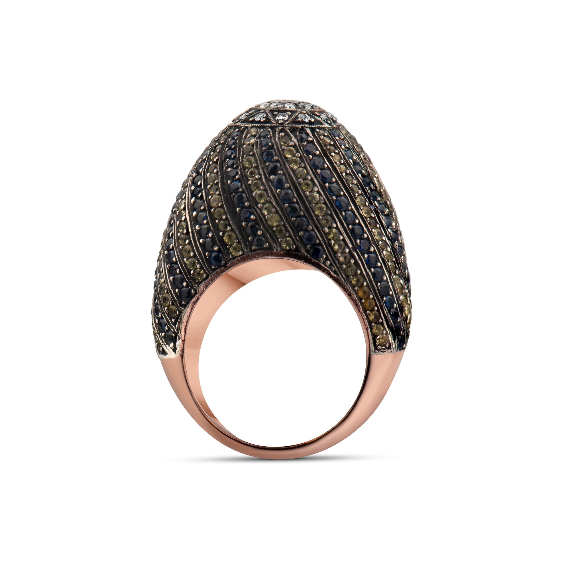 3.87 Carat Natural Diamond and Citrine Ring – Fine Jewelry Design - Gold Stone Diamond