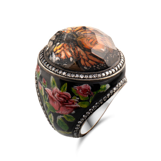 2.01 Carat Natural Diamond Bee Design Ring – Fine Jewelry Design - Gold Stone Diamond