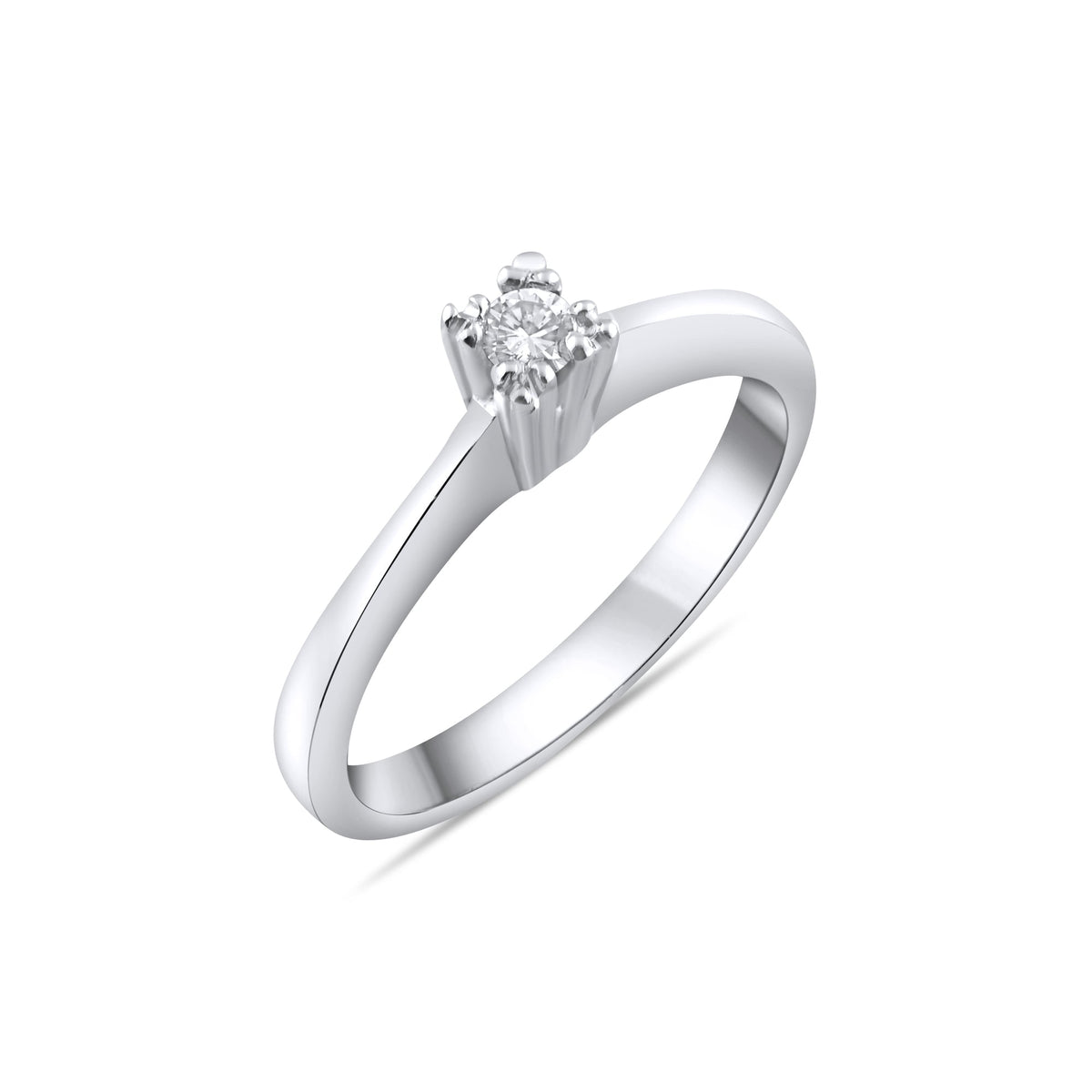 0.10 Carat Natural Diamond Solitaire Ring – Fine Jewelry Design - Gold Stone Diamond