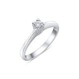 0.10 Carat Natural Diamond Solitaire Ring – Fine Jewelry Design - Gold Stone Diamond