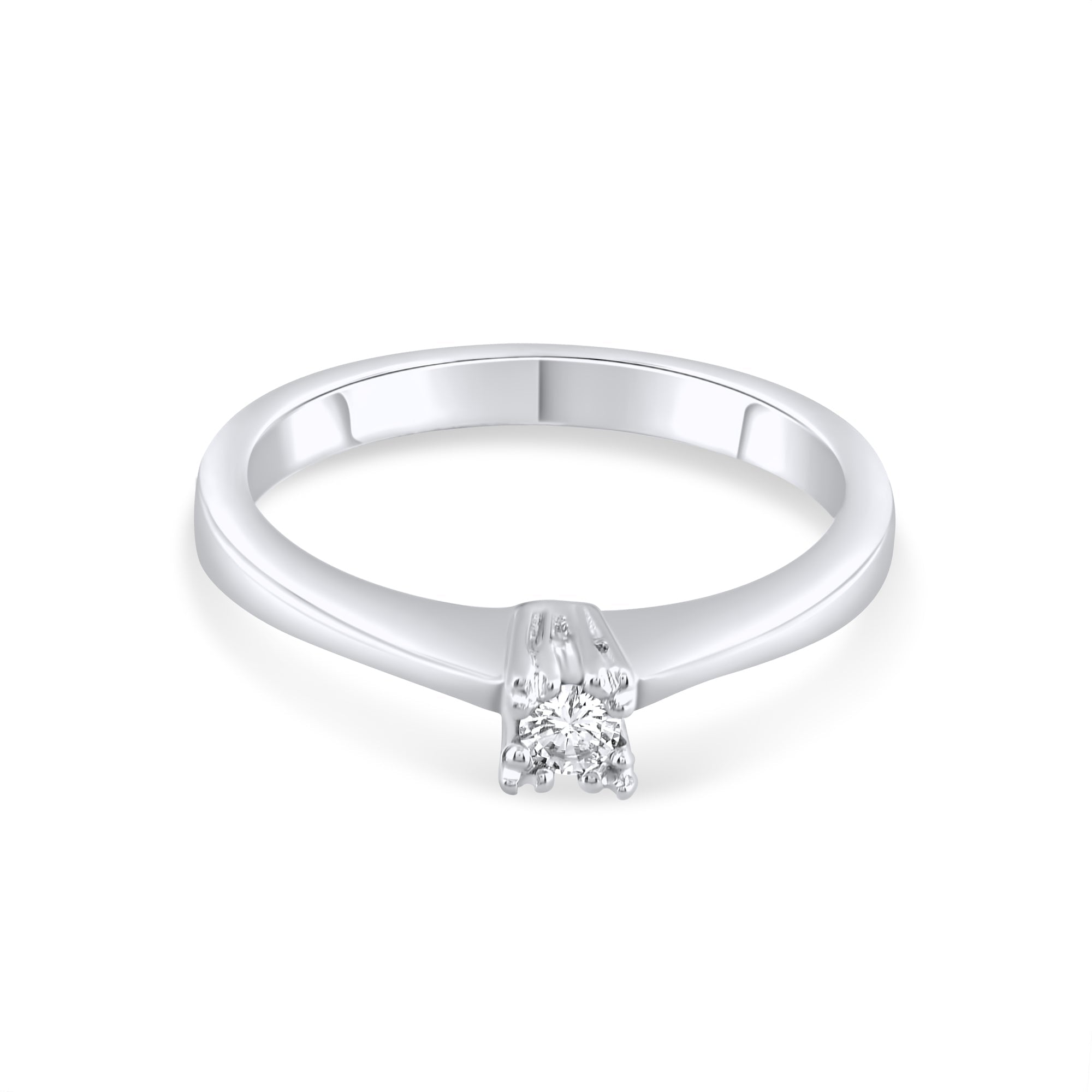 0.10 Carat Natural Diamond Solitaire Ring – Fine Jewelry Design - Gold Stone Diamond