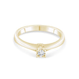 0.10 Carat Natural Diamond Solitaire Ring – Fine Jewelry Design - Gold Stone Diamond