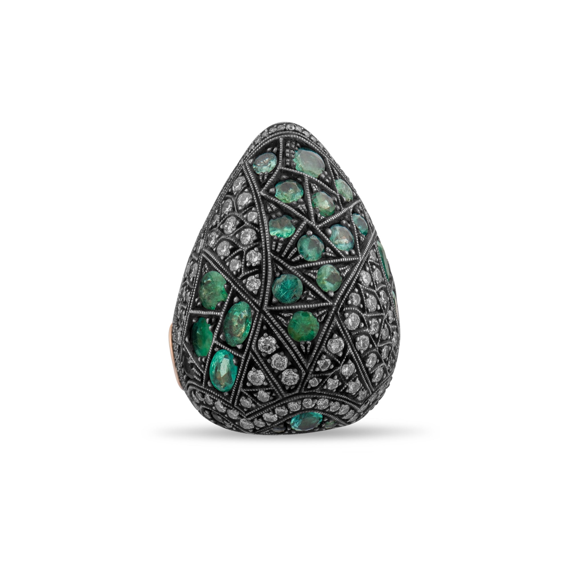 5.50 Carat Natural Diamond and Emerald Ring – Elegant Fine Jewelry Design - Gold Stone Diamond
