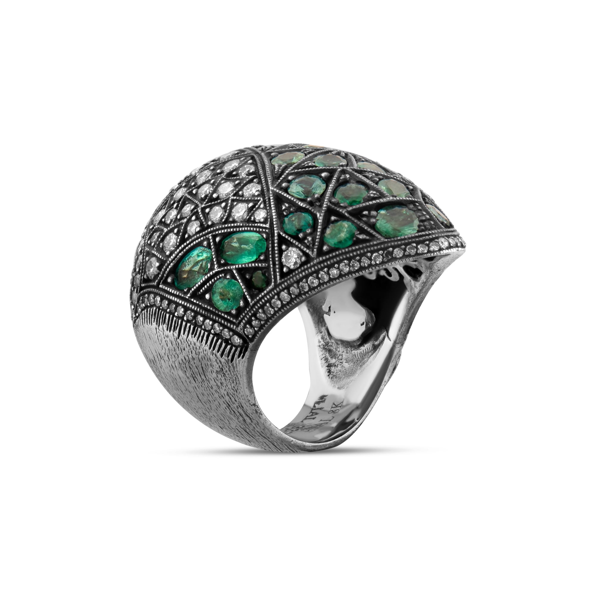5.50 Carat Natural Diamond and Emerald Ring – Elegant Fine Jewelry Design - Gold Stone Diamond