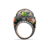 1.40 Carat Natural Diamond and Floral Motif Ring – Fine Jewelry Design - Gold Stone Diamond