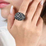 4.80 Carat Natural Diamond and Sapphire Ring - Star Design Luxury Ring - Gold Stone Diamond