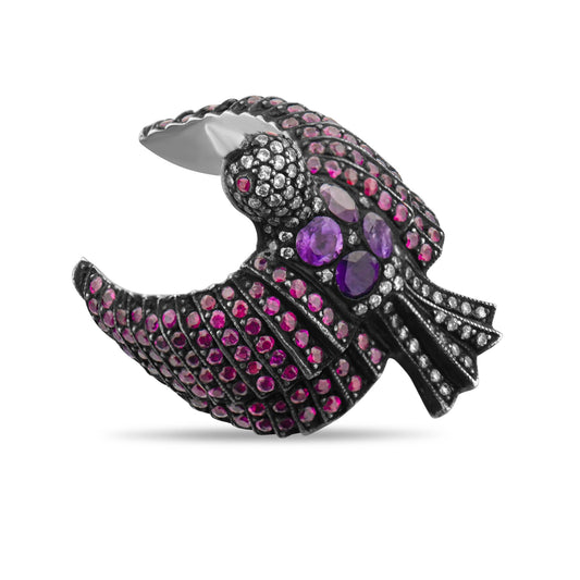 4.3 Carat Natural Diamond and Ruby Ring – Elegant Fine Jewelry Design - Gold Stone Diamond